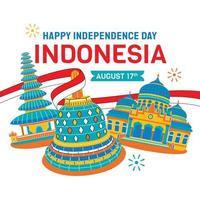 onafhankelijkheidsdag indonesië met reisillustratie