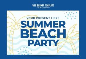 zomerdag - strandfeest webbanner voor sociale media poster, banner, ruimte en achtergrond vector