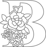 bloemen alfabet letter kleurboek voor kinderen. vectorillustratie van educatieve alfabet laatste met bloem kunstwerk kleurplaten. doodle stijl. vector