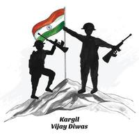 26 juli kargil vijay diwas voor kargil overwinningsdag achtergrond vector