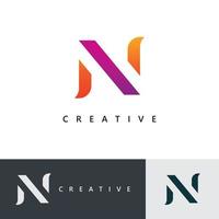 n logo-ontwerp en sjabloon. creatieve n pictogram initialen gebaseerde letters in vector. vector