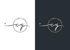 minimalistische letter cg logo ontwerpsjabloon vector