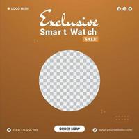 smartwatch-productpostpromotie en kortingsbanner. exclusieve smart watch webbanner social media post pro vector