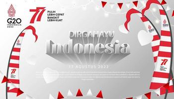 77e Indonesië. onafhankelijkheidsdag van de republiek indonesië. illustratie poster sjabloonontwerp vector