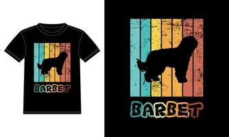 grappige barbet vintage retro zonsondergang silhouet geschenken hondenliefhebber hondenbezitter essentieel t-shirt vector