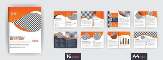 multifunctioneel brochureontwerp van 16 pagina's, creatieve zakelijke tweevoudige brochuresjabloon, vector