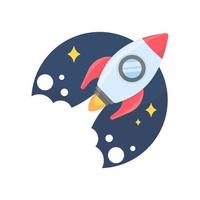 raketlancering in de ruimte business start-up idee vector