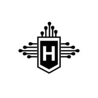 h creatieve cirkel brief logo concept. h brief ontwerp. vector