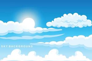 wolkenachtergrondontwerp, hemellandschapsillustratie, decoratievector, banners en posters vector