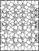 vector naadloze zwart-wit bloemmotief handgetekende bloementextuur decoratieve bloemen kleurplaat