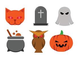 icon set van halloween vector