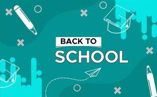 terug naar school verkoop horizontale banner. eerste schooldag, vectorillustratie vector