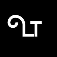 lt brief logo ontwerp. beginletters lt logo icoon. abstracte letter lt minimale logo ontwerpsjabloon. lt brief ontwerp vector met zwarte kleuren. het logo