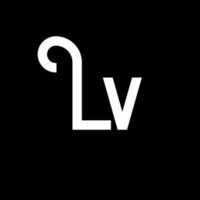 lv brief logo ontwerp. beginletters lv logo icoon. abstracte letter lv minimale logo ontwerpsjabloon. lv brief ontwerp vector met zwarte kleuren. lv-logo