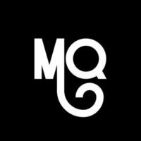 mq brief logo ontwerp. beginletters mq logo icoon. abstracte letter mq minimale logo ontwerpsjabloon. mq brief ontwerp vector met zwarte kleuren. mq-logo