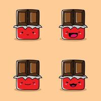 vectorillustratie van schattige chocolade emoji vector