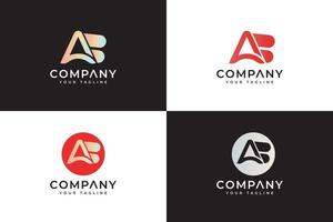 luxe brief ab monogram logo ontwerp vector