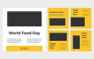 reeks verzameling post wereld voedsel dag ontwerp sjabloon. geschikt voor inhoud sociaal media. campagne plein vector