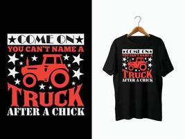 vrachtauto t-shirt ontwerp vector