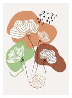 creatief minimalistische hand- getrokken illustratie bloemen. bloemen en botanisch elementen. perfect voor muur decoratie, groet kaart, verhaal, banier, icoon, ansichtkaart of brochure Hoes ontwerp. vector