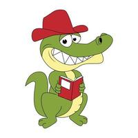 schattig krokodil dier tekenfilm illustratie vector