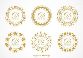 Gratis Vector Elegante Bloemen Monogrammen