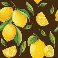 waterverf citroen fruit patroon vector
