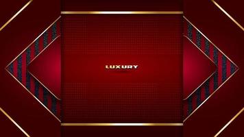 luxe kader rood achtergrond ontwerp decoratie met goud kleur, elegant lay-out sjabloon, voor dekt, affiches, flyers, uitnodigingen, web spandoeken, kaarten, enz. vector