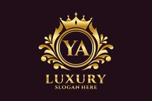 eerste ja brief Koninklijk luxe logo sjabloon in vector kunst voor luxueus branding projecten en andere vector illustratie.