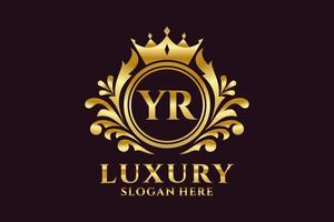 eerste jaar brief Koninklijk luxe logo sjabloon in vector kunst voor luxueus branding projecten en andere vector illustratie.