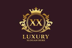 eerste xx brief Koninklijk luxe logo sjabloon in vector kunst voor luxueus branding projecten en andere vector illustratie.