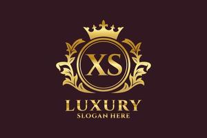 eerste xs brief Koninklijk luxe logo sjabloon in vector kunst voor luxueus branding projecten en andere vector illustratie.