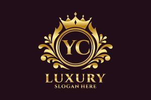 eerste yc brief Koninklijk luxe logo sjabloon in vector kunst voor luxueus branding projecten en andere vector illustratie.