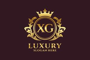 eerste xg brief Koninklijk luxe logo sjabloon in vector kunst voor luxueus branding projecten en andere vector illustratie.