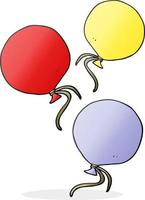 uit de vrije hand getrokken tekenfilm ballonnen vector