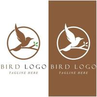 reeks van creatief vogel logo met leuze sjabloon vector