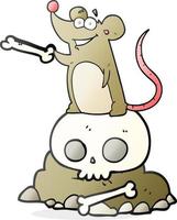 uit de vrije hand getrokken tekenfilm begraafplaats Rat vector