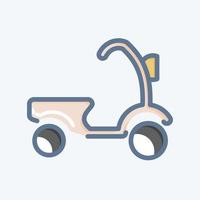 icoon scooter. verwant naar Thailand symbool. tekening stijl. gemakkelijk ontwerp bewerkbaar. gemakkelijk illustratie. gemakkelijk vector pictogrammen. wereld reizen toerisme. Thais