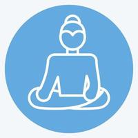icoon Boeddha. verwant naar Thailand symbool. blauw ogen stijl. gemakkelijk ontwerp bewerkbaar. gemakkelijk illustratie. gemakkelijk vector pictogrammen. wereld reizen toerisme. Thais