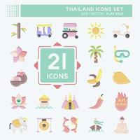 icoon reeks Thailand. verwant naar Thailand symbool. vlak stijl. gemakkelijk ontwerp bewerkbaar. gemakkelijk illustratie. gemakkelijk vector pictogrammen. wereld reizen toerisme. Thais