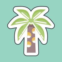 sticker lijn besnoeiing palm boom. verwant naar Thailand symbool. gemakkelijk ontwerp bewerkbaar. gemakkelijk illustratie. gemakkelijk vector pictogrammen. wereld reizen toerisme. Thais
