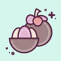 icoon mangosteen. verwant naar Thailand symbool. mbe stijl. gemakkelijk ontwerp bewerkbaar. gemakkelijk illustratie. gemakkelijk vector pictogrammen. wereld reizen toerisme. Thais