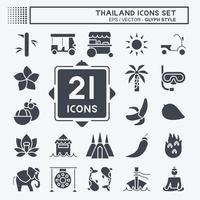 icoon reeks Thailand. verwant naar Thailand symbool. glyph stijl. gemakkelijk ontwerp bewerkbaar. gemakkelijk illustratie. gemakkelijk vector pictogrammen. wereld reizen toerisme. Thais