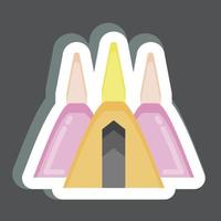 sticker chedi. verwant naar Thailand symbool. gemakkelijk ontwerp bewerkbaar. gemakkelijk illustratie. gemakkelijk vector pictogrammen. wereld reizen toerisme. Thais