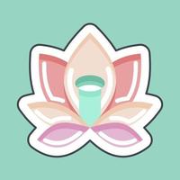 sticker lijn besnoeiing lotus. verwant naar Thailand symbool. gemakkelijk ontwerp bewerkbaar. gemakkelijk illustratie. gemakkelijk vector pictogrammen. wereld reizen toerisme. Thais