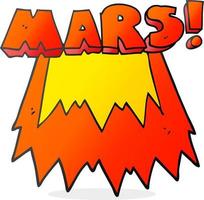 uit de vrije hand getrokken tekenfilm Mars tekst symbool vector