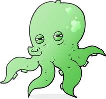 uit de vrije hand getrokken tekenfilm Octopus vector