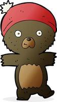 tekenfilm schattig zwart teddy beer vector