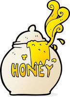 uit de vrije hand getrokken tekenfilm honing pot vector
