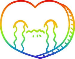 regenboog helling lijn tekening tekenfilm huilen liefde hart vector